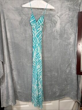 Guess Aqua and White Maxi Dress